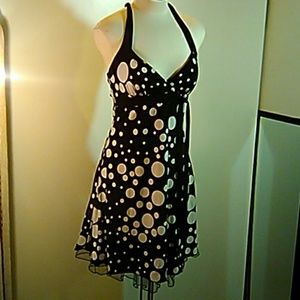 BCX USA RETRO VINTAGE POLKA DOT HALTER DRESS